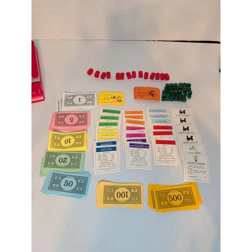 Hasbro Monopoly Board Game Money Hotel & Houses Cards Replacement parts